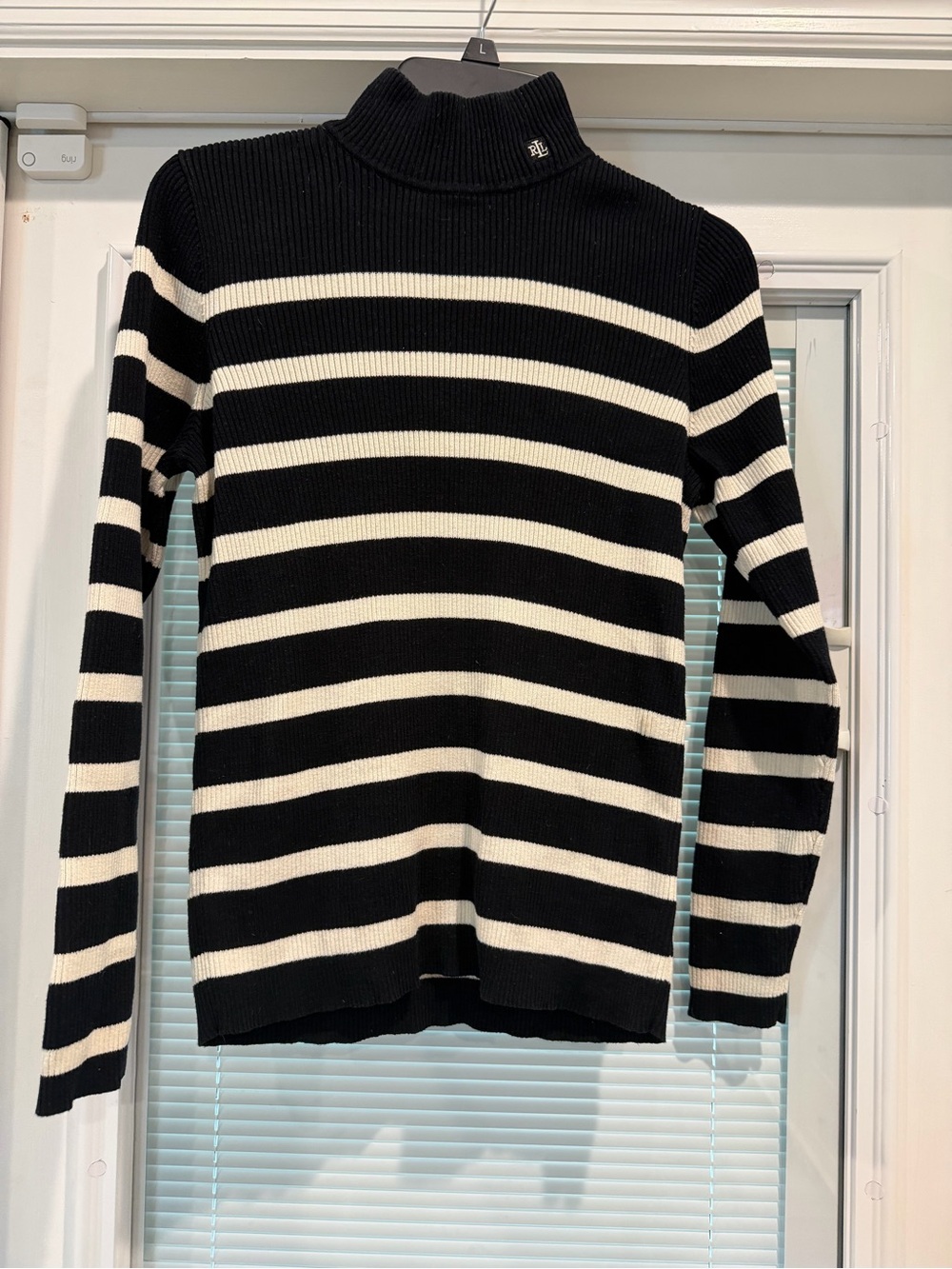 Vintage 90s Lauren Ralph Lauren Black Ribbed Turtleneck Sweater